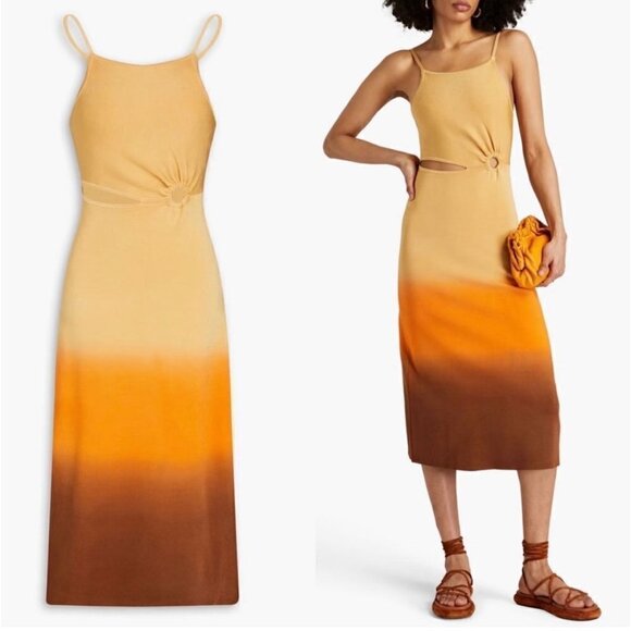 Sandro Aja Dress Orange Womens Size FR 38 US - Picture 3 of 16